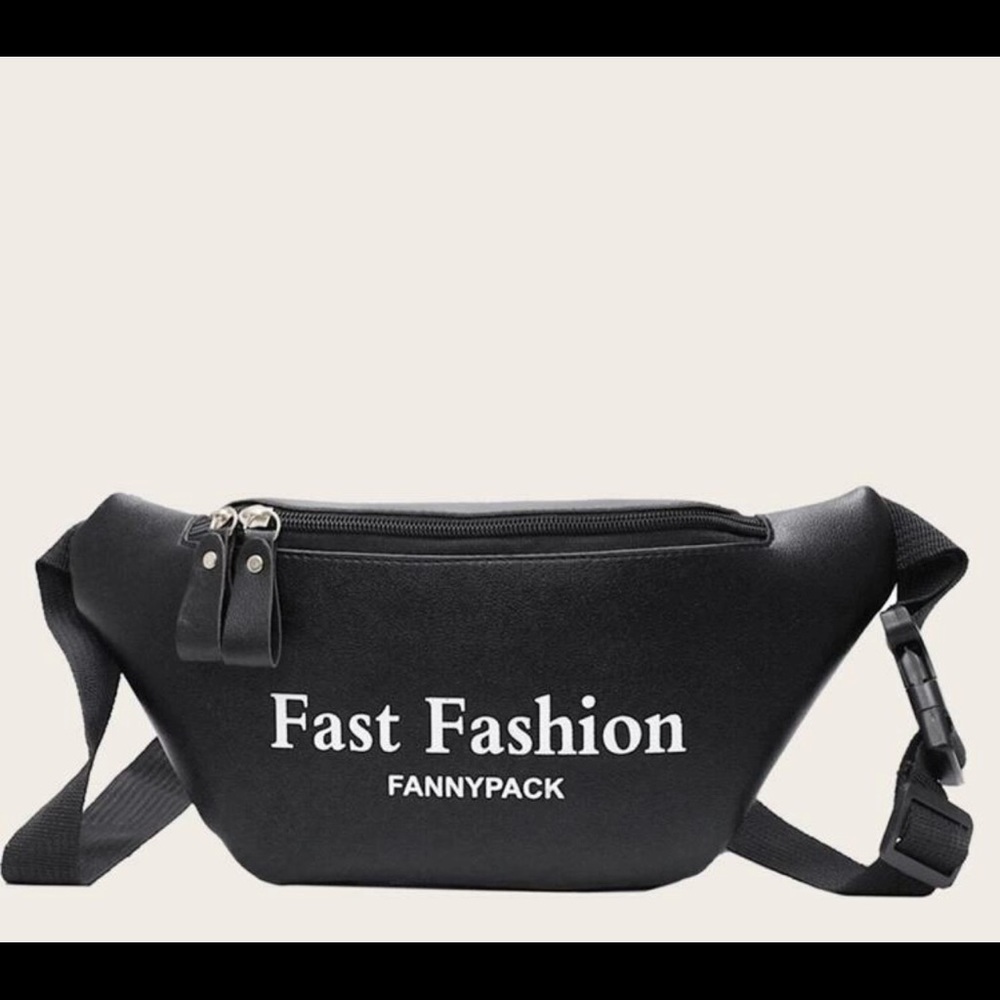 Slogan print Fanny pack